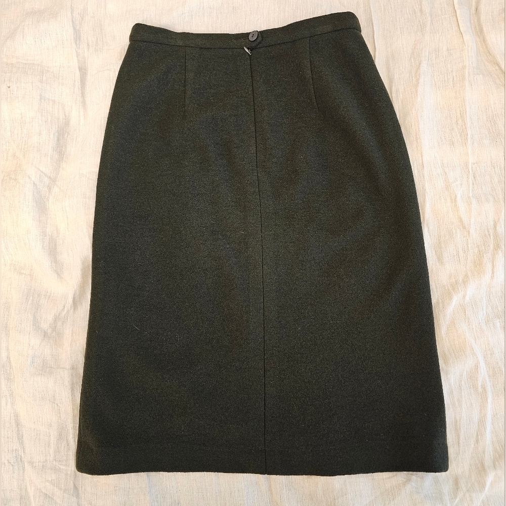 Geiger Collections 100% Wool Pencil‎ Skirt Made In Austria Forest Green - Picture 9 of 10